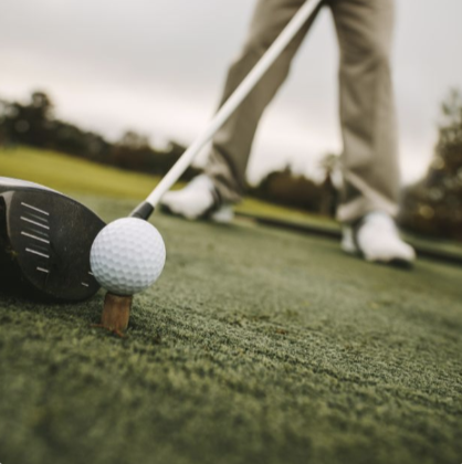 Golf Club Hitting golf ball