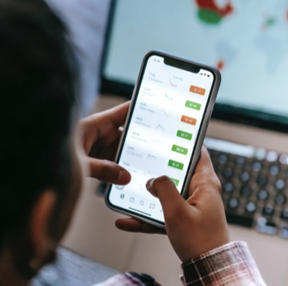 Person looking at mobile phone